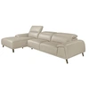Image de Chaise longue en cuir de vachette taupe 6149C, 316 x 176 x 102 cm. -