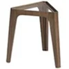 Image de Table d'angle triangulaire en verre noyer 2107C, 45 x 39 x 42 cm. -