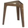 Image de Table d'angle triangulaire en verre noyer 2106C, 58 x 50 x 55 cm. -