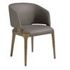 Image de Chaise en simili cuir et bois de noyer 4108C, 57 x 58 x 76 cm. -