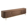 Image de Meubles TV en noyer et acier inox doré 3227C, 220 x 45 x 55 cm. -