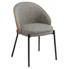 Image de Chaise en tissu et bois de noyer 4115C, 54 x 54 x 75 cm. -
