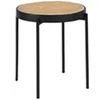 Image de Table d'angle ronde en rotin et acier 2109C, Ø52 x 52 cm. -