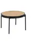 Image de Table basse ronde en rotin et acier 2111C, Ø66 x 40 cm. -
