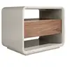 Image de Table de chevet en bois de noyer et MDF 7134C, 55 x 40 x 45 cm. -