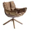 Image de Fauteuil pivotant en velours marron