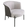 Image de Fauteuil en tissu gris et simili cuir gris foncé