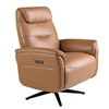 Image de Fauteuil pivotant en cuir marron 5115C, 78 x 96/158 x 105