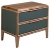 Image de Table de chevet en pvc vert foncé et noyer