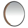 Image de Miroir mural rond bois noir
