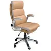 Image de Chaise de bureau pivotante en croûte de cuir marron 4141C, 66 x 72 x 112/122