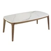 Image de Table ovale en marbre et noyer