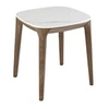 Image de Table d'angle carrée en marbre porcelaine et noyer