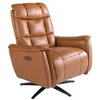 Image de Fauteuil pivotant en cuir marron