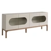 Image de Buffet en bois gris et noyer avec éclairage intérieur