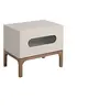 Image de Table de chevet en bois gris et noyer avec éclairage intérieur
