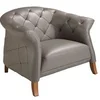 Image de Fauteuil en cuir gris 5132C, 112 x 99 x 81