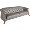 Image de Canapé Chester 3 places cuir gris 6188C, 262 x 104 x 82