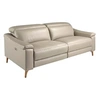 Image de Canapé relax 3 places en cuir gris taupe 6190C, 208 x 104 x 102