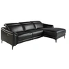 Image de canapé d'angle relax droite en cuir noir 6205C, 272 x 168 x 96