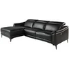 Image de Canapé d'angle relax gauche en cuir noir 6206C, 272 x 168 x 96
