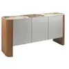 Image de Buffet en bois argenté, noyer et plateau en marbre de porcelaine 3261C, 160 x 45 x 80