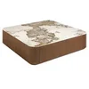 Image de Table basse carrée en porcelaine, marbre et noyer 2140C, 120 x 120 x 28
