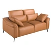 Image de Canapé 2 places en cuir marron 6207, 170 x 107 x 105 cm -
