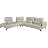 Image de Canapé d'angle gauche cuir sable 6214, 341 x 254 x 94 cm -