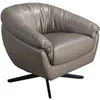 Image de Fauteuil pivotant en cuir gris 5138, 87 x 85 x 74 cm -