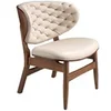Image de Fauteuil en similicuir sable et noyer