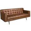 Image de Canapé 2 places Chester en cuir marron foncé 6224, 180 x 79 x 70 cm -