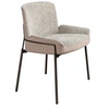 Image de Chaise en tissu gris et velours marron 4171, 58 x 54 x 76 cm -