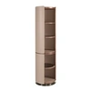 Image de Etagère noyer et similicuir taupe 3278, 49 x 49 x 185 cm -