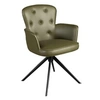 Image de Chaise pivotante en simili-cuir vert foncé 4192, 60 x 63 x 86 cm -
