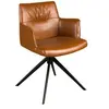 Image de Chaise pivotante en simili-cuir marron cognac 4193, 57 x 60 x 80 cm -