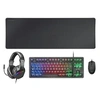 Image de Ensemble Mars Gaming MCP-RGB3 Combo, Clavier FRGB, Souris RGB Flow 3200 DPI, Casque RGB et Tapis de souris XXL, Noir, Langue Portugais