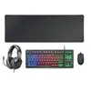 Image de Ensemble Mars Gaming MCP-RGB3 Combo, Clavier FRGB, Souris RGB Flow 3200 DPI, Casque RGB et Tapis de souris XXL, Noir, Langue Français