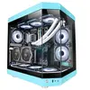 Image de Boîtier Gaming Custom ATX MC-3T, Verre Trempé, 3x Slots PCI Verticaux, Bleu