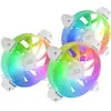 Image de Kit 3x Ventilateurs FDB 120mm MF-3A, Eclairage ARGB Rainbow 360º Sans Cadre, Double Connecteur, Blanc