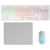 Image de Mars Gaming MCPWX, Français, Combo Gaming sans Fil, Technologie DualPro Link 2.4GPRO, Clavier Complet FRGB avec Contrôle Multimédia + Souris RGB 3200DPI + Tapis Antidérapant 360x260mm, Blanc en occasion ou reconditionné