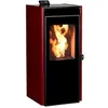 Image de Poêle à granulés de bois 9kw bordeaux/noir 20916