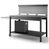 Image de TABLE ROULANTE CREDENCE NOIR GRIS POUR PLANCHA