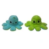 Image de Peluche pieuvre réversible 2 couleurs Bleu et Vert