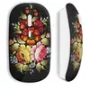 Image de Souris Sans Fil Flowers black design ()