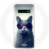 Image de Coque pour Samsung Galaxy S10 Chat Lunettes violettes Style
