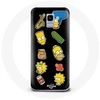 Image de Coque pour Samsung Galaxy A6 2018 Les Simpson autocollants fond noir
