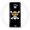 Image de Coque pour Samsung Galaxy A6 2018 One Piece Manga Tete de Mort Fond Noir