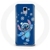 Image de Coque pour Samsung Galaxy A8 2018 Stitch neige Noël bleu