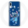 Image de Coque pour samsung galaxy A30 Stitch neige Noël bleu